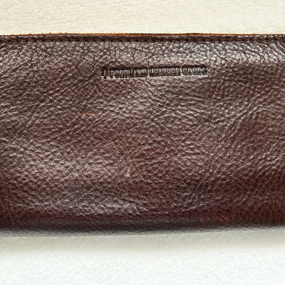 Portland Leather Goods large zip wallet. Color: Coldbrew (preloved)